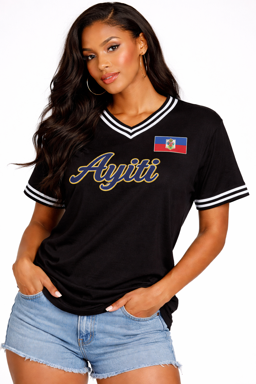 Ayiti Heritage V-Neck Tee
