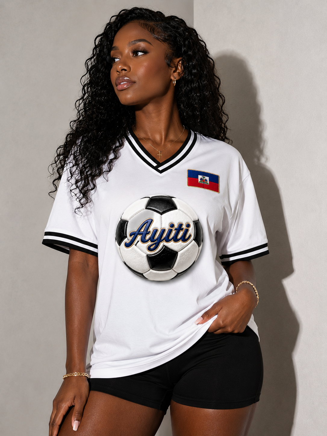 Ayiti Soccer Ball T-Shirt | Haiti Football Jersey Style Shirt | Haitian Pride Graphic Tee