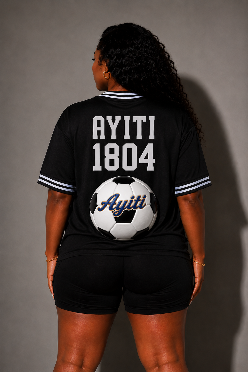 Ayiti Soccer Ball T-Shirt | Haiti Football Jersey Style Shirt | Haitian Pride Graphic Tee