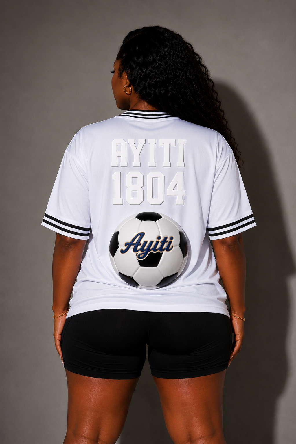Ayiti Soccer Ball T-Shirt | Haiti Football Jersey Style Shirt | Haitian Pride Graphic Tee