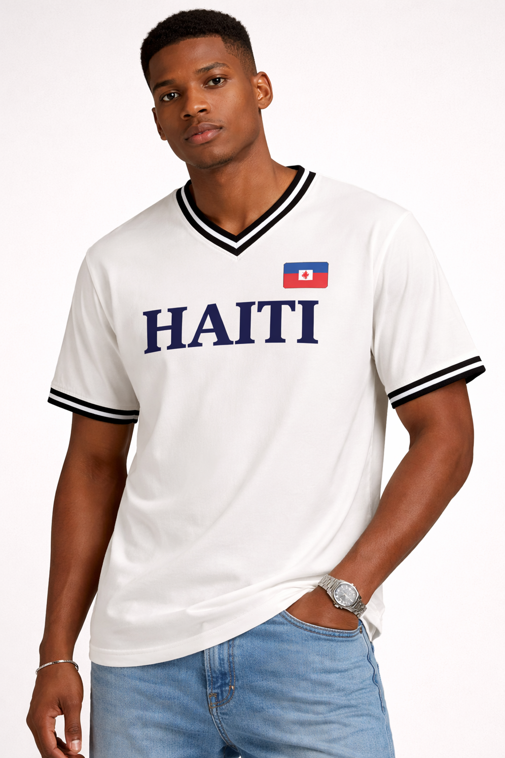 Haiti 2026 Heritage V-Neck Tee